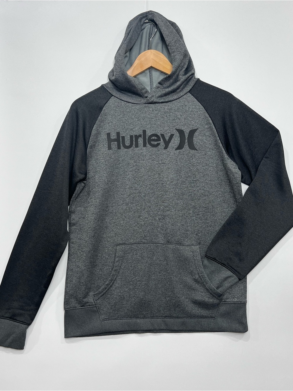 Hurley Two-Tone Gray & Black Hooded Pullover